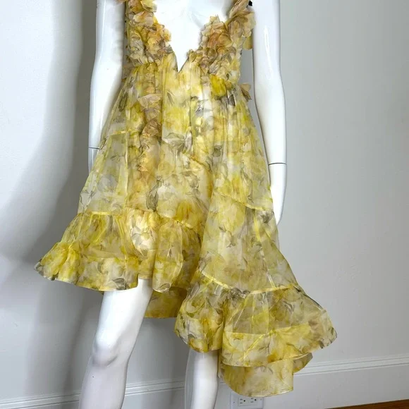 NWT Authentic Zimmerman Asymmetrical Harmony Peony Floral Dress SZ 1  US 6 - Picture 6 of 15
